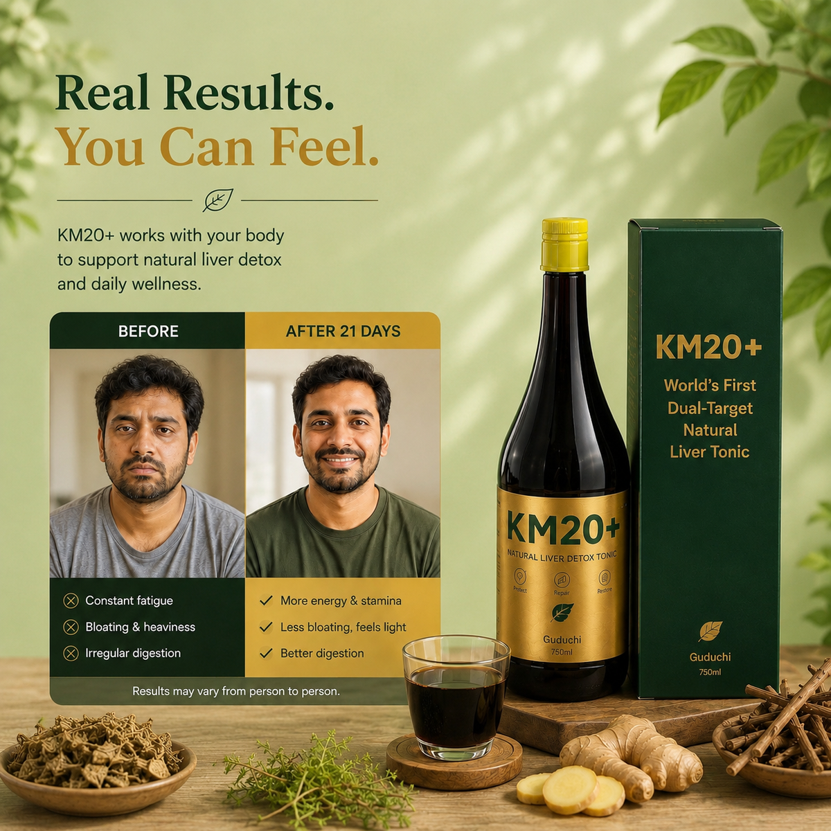 KM20+ Ayurvedic Wellness Blend | 20+ Herbs for Daily Liver Care